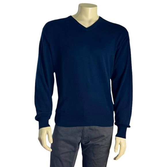 Peter Millar L/S V-Neck Navy Sweater 95% Cotton 5% Cashmere Excellent Condition - Picture 4 of 9